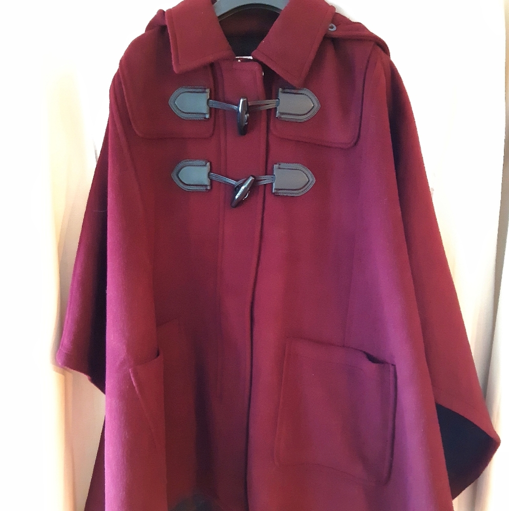 NEW Coach Duffle Cape Coat - Burgundy